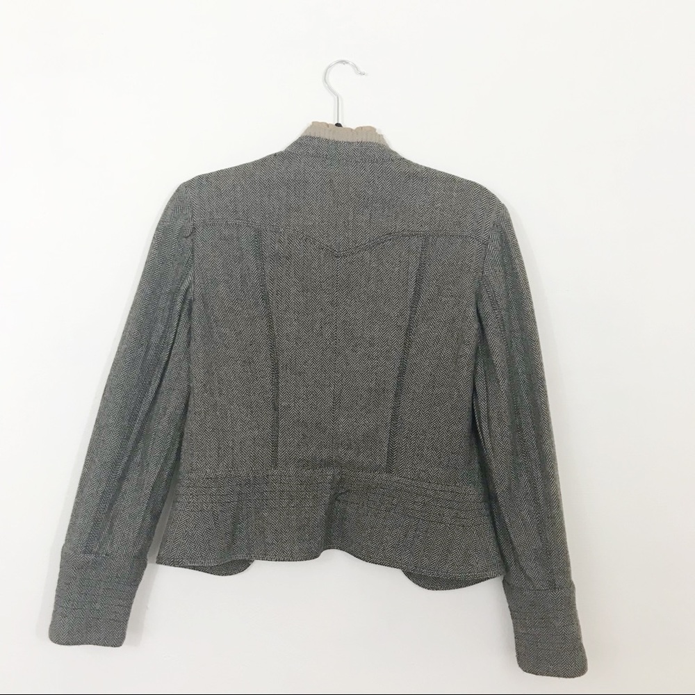 Zara Basic | Herringbone Ruffle Blazer - image 4